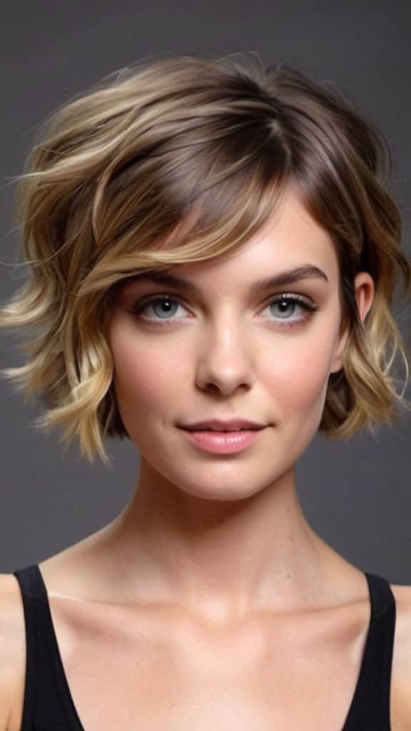 Butterfly Cut Short Wavy Hairstyles