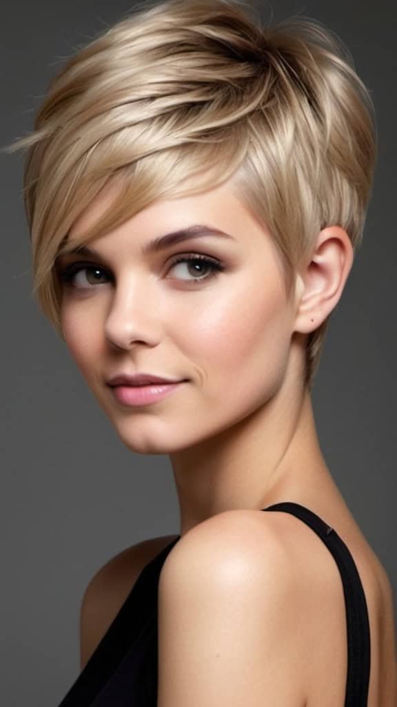 Champagne Blonde Pixie with Layers Short Blonde Hairstyles