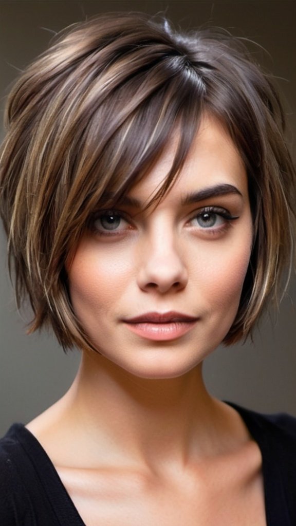 Chopped A-Line Lob Short Choppy Haircuts