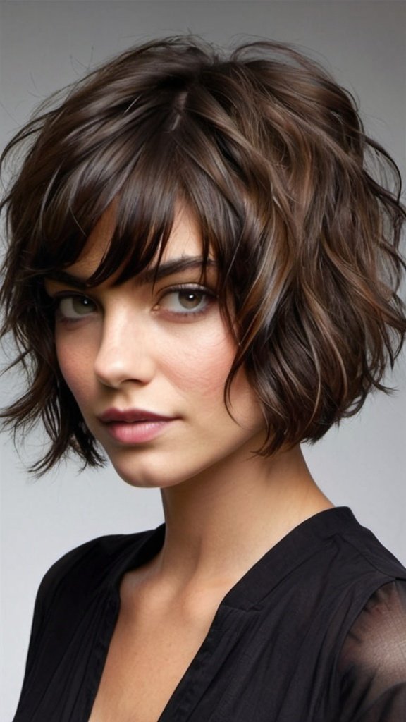 Chopped Wavy Bob Short Choppy Haircuts