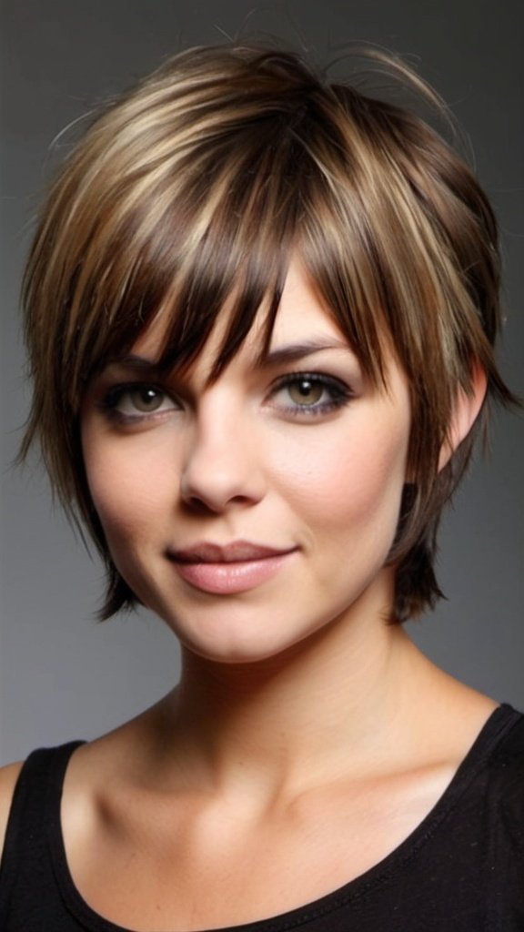 Choppy Cut with Side Bangs Short Choppy Haircuts