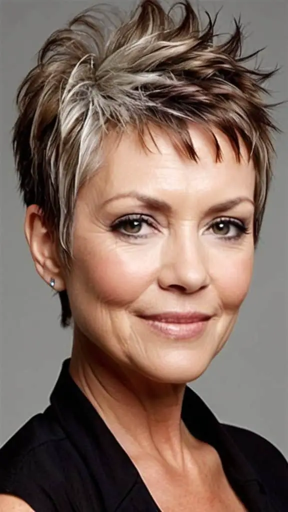 Choppy Faux Hawk Simple Short Hairstyles for Women over 50