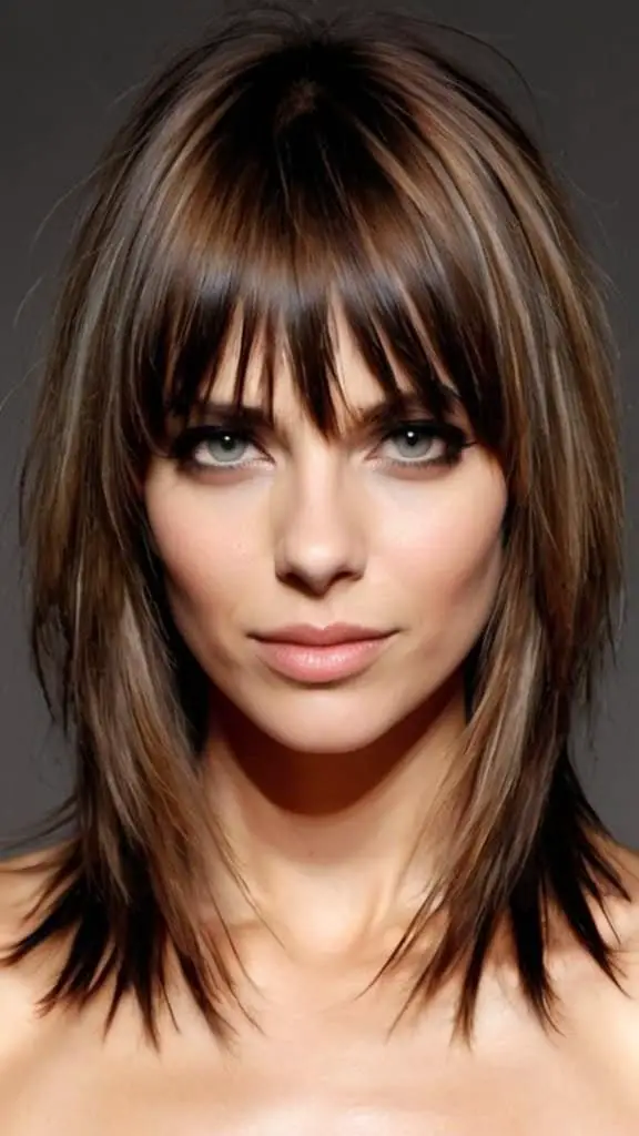 Choppy Layers for Long Bangs Long Layered Haircuts with Bangs