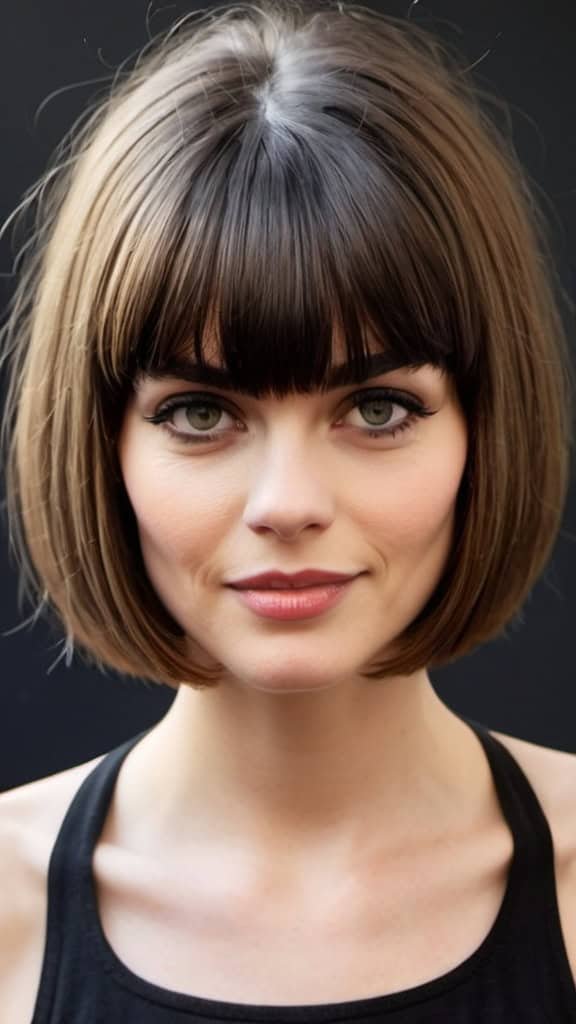 Classic Bob with Bangs Short Hair with Bangs