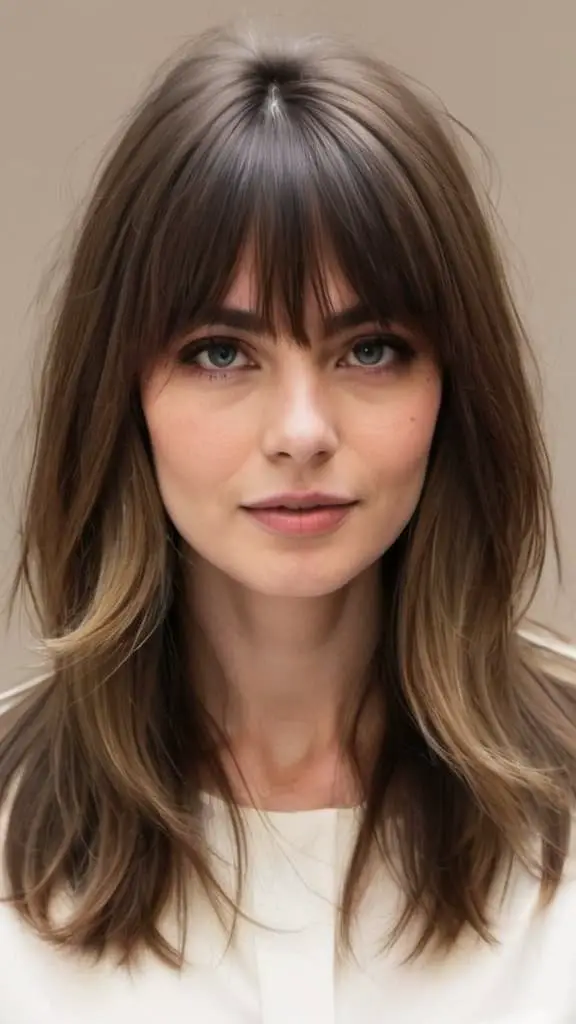Classic Layered Haircut with Curtain Bangs Long Layered Haircuts Layered Haircuts For Long Hair