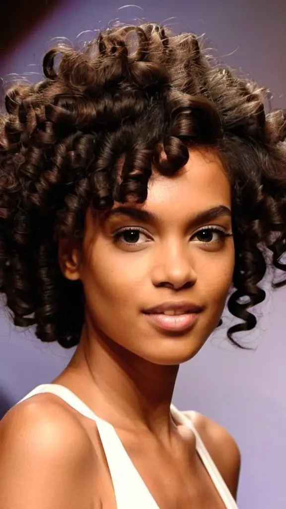 Combed-Out Curls Natural Hairstyles for Short Hair