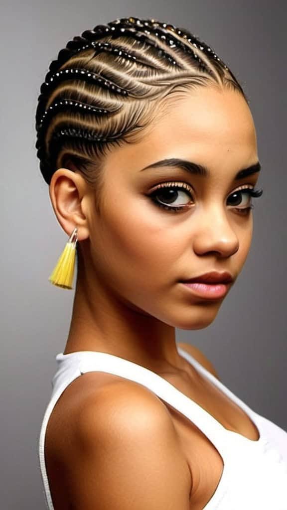 Corn Rows Natural Hairstyles for Short Hair