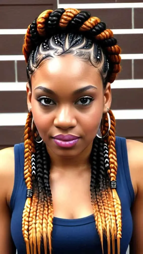 Cornrow Braids Hairstyles for Long Natural Hair