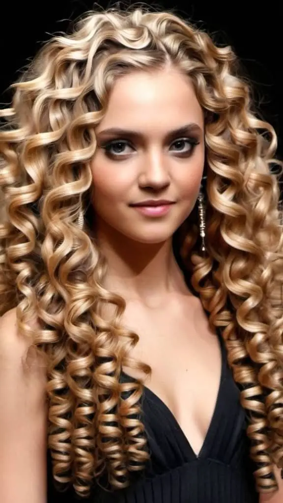Crimped Curls Long Curly Hairstyles