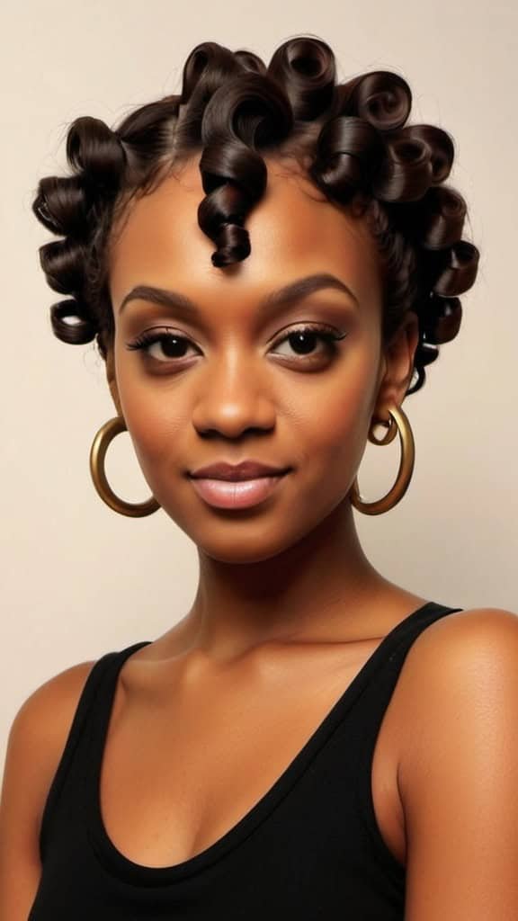 Curls with Side Bantu Knot Natural Hairstyles for Short Hair