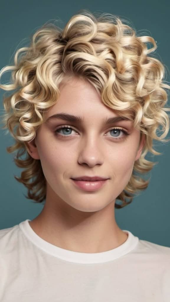 Curly Blonde Mullet Short Blonde Hairstyles