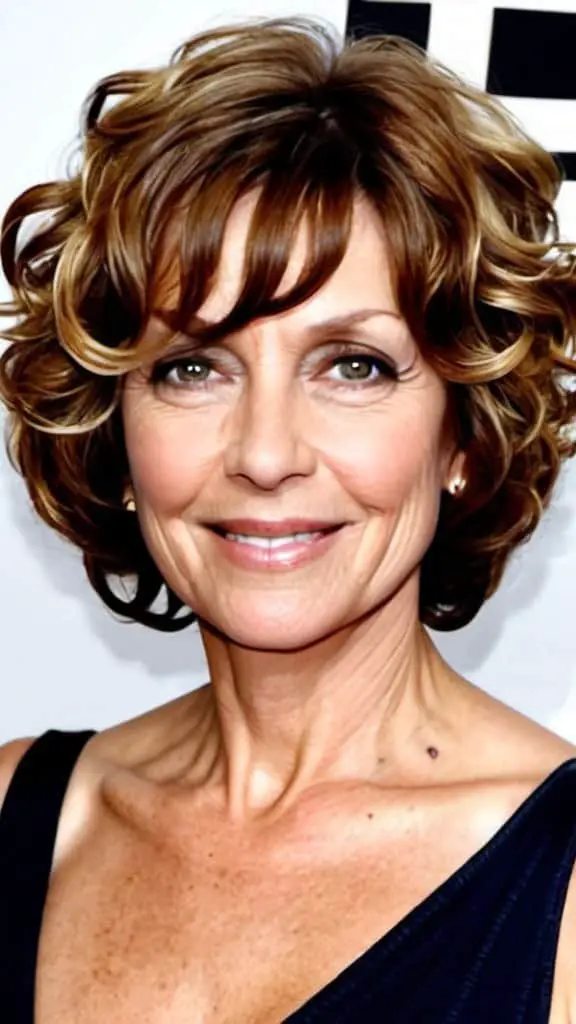 Curly Bob Simple Short Hairstyles for Women over 50