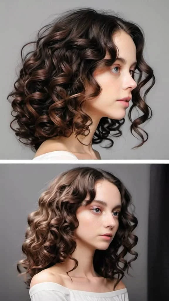 Curly Clavicle Lob Long Curly Hairstyles