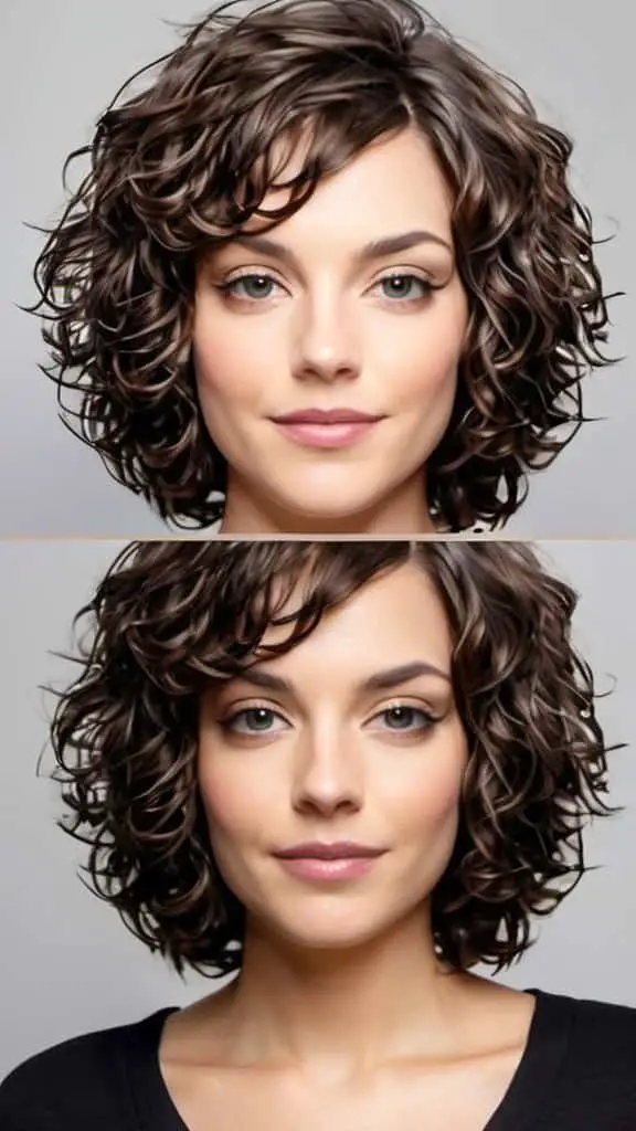 Curly Layered Bob Chin Length Hairstyles