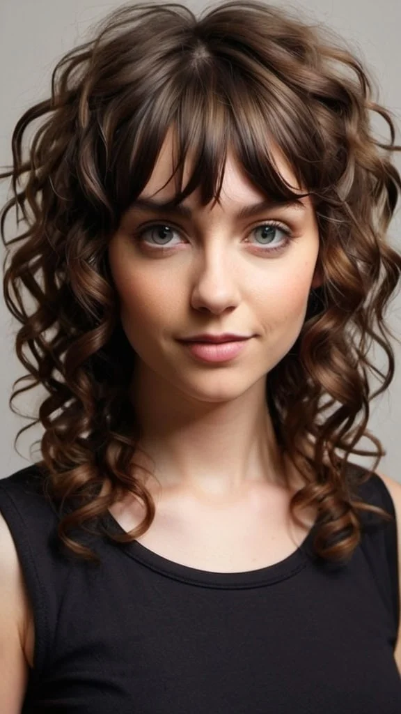 Curly Shag with Piece-y Bangs Long Curly Hairstyles