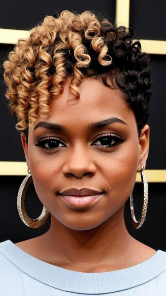 Curly Top Fade Short Hairstyles for Black Women