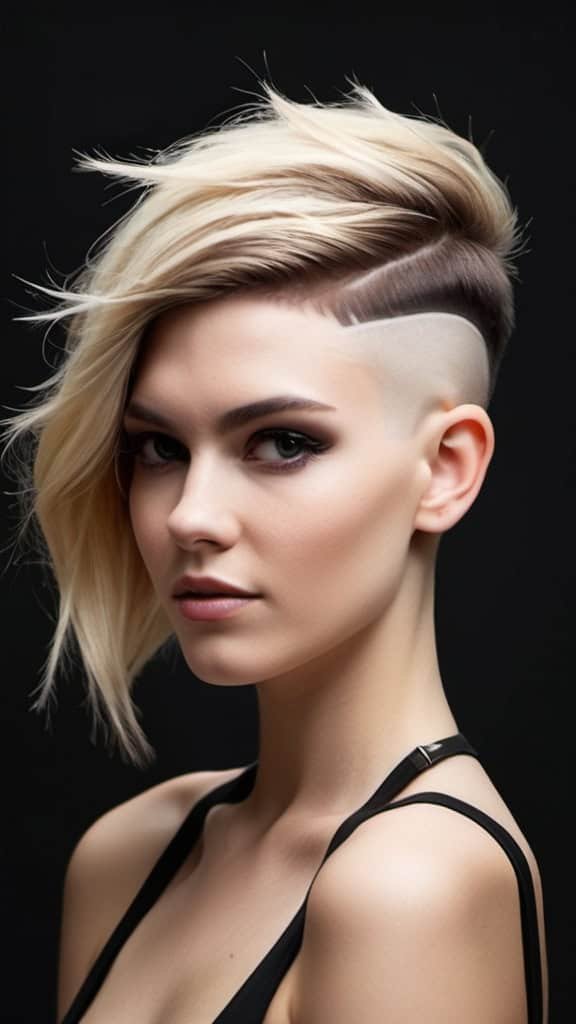 Diagonal Undercut women undercut hairstyle