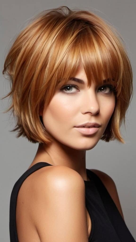 Face-Framing Butterscotch Balayage Short Hair Looks