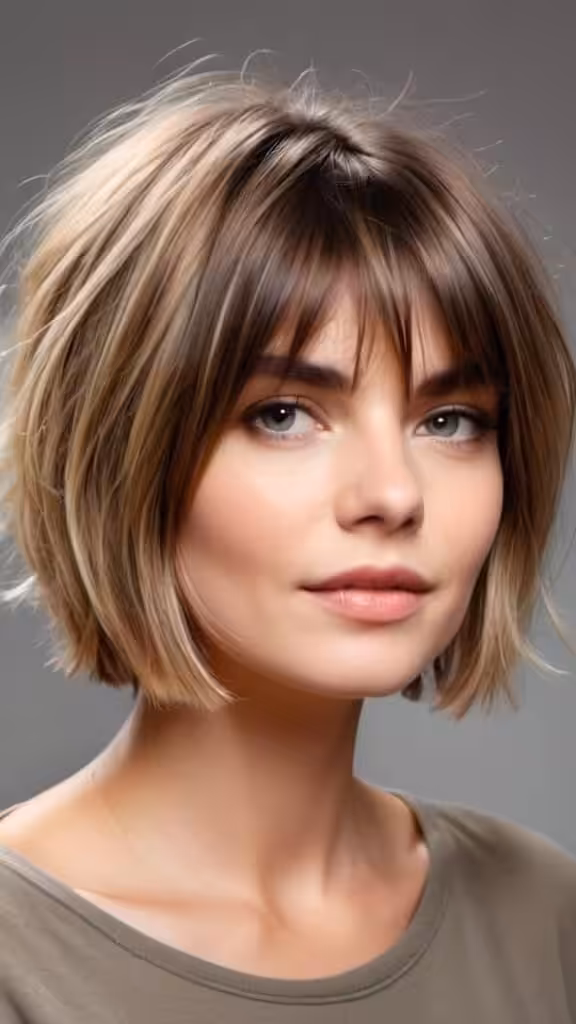 Face-Framing Lob Cut Short Layered Hairstyles