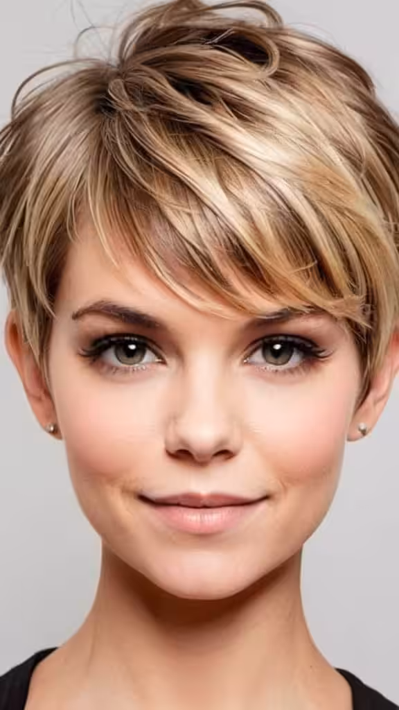 Feathered Pixie with a Side Bang Short Pixie Haircuts