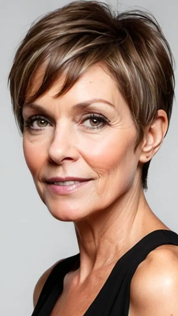 Flat Pixie Cut Simple Short Hairstyles for Women over 50