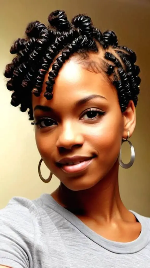 Flat Twist with Twist-Out Natural Hairstyles for Short Hair