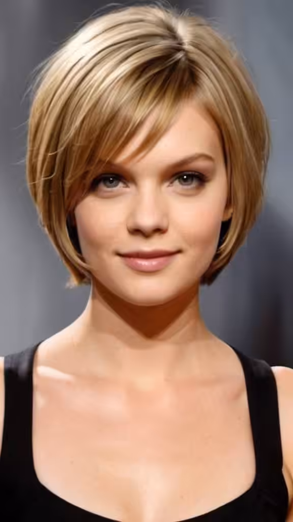 Flipped-Out Bob Short Hairstyles for Round Faces