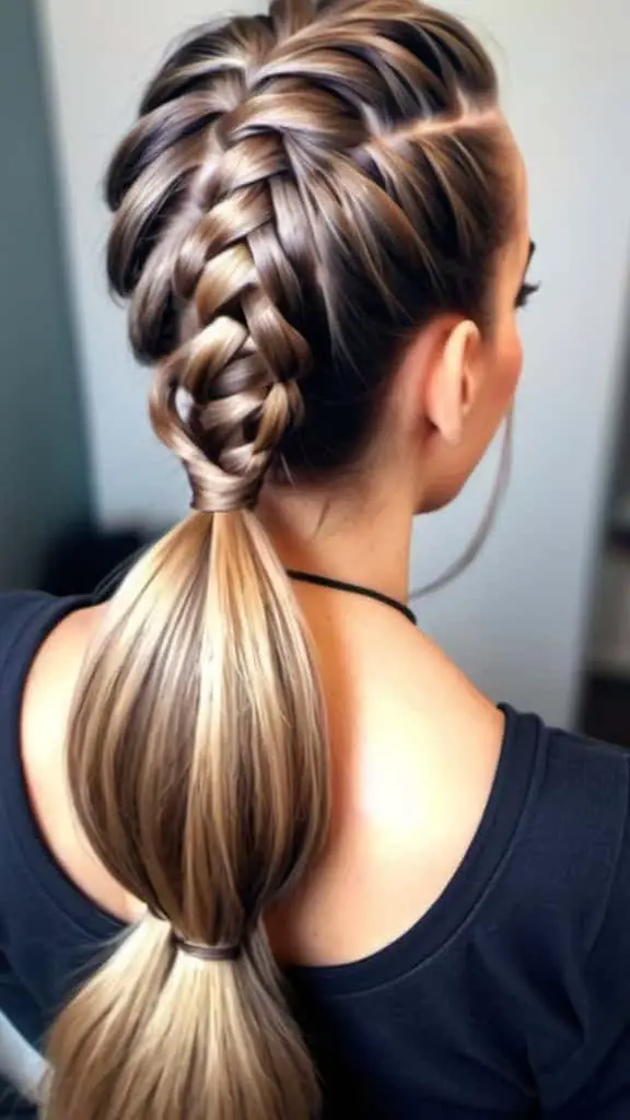 French Braid into Sleek Ponytail Braided Hairstyles for Long Hair