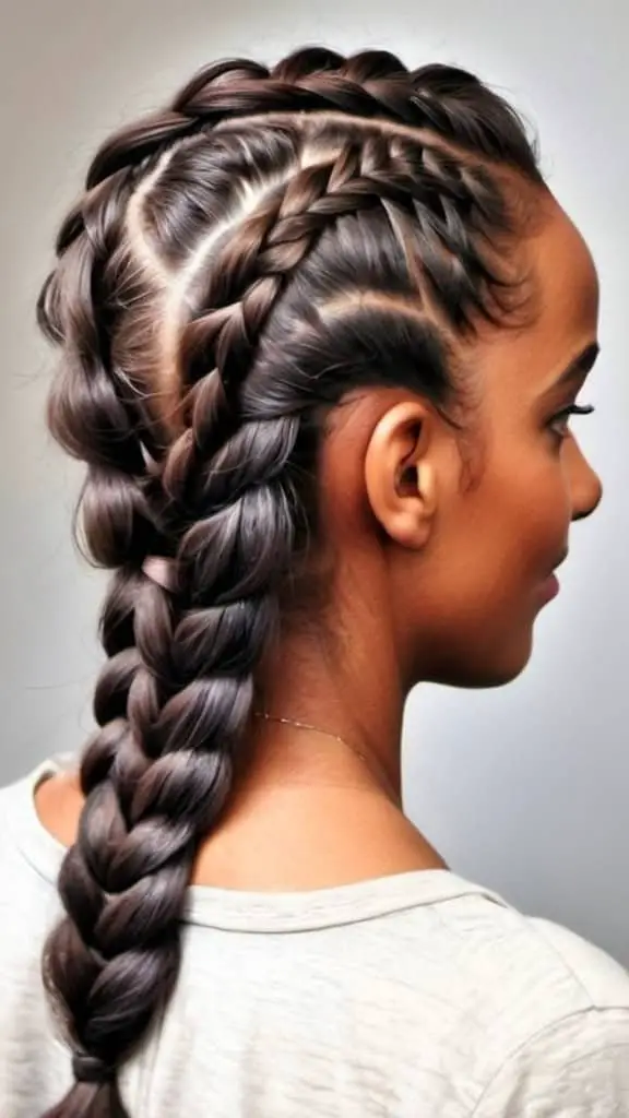 French Braids Hairstyles for Long Natural Hair