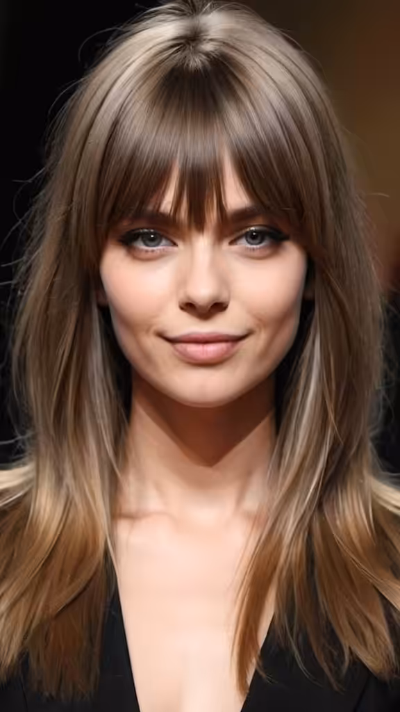 Fringe With Feathered Layers Long Open Hair Hairstyles