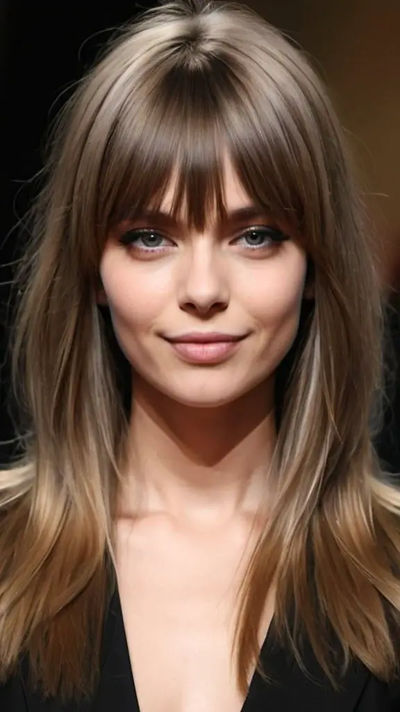 Fringe With Feathered Layers Long Open Hair Hairstyles