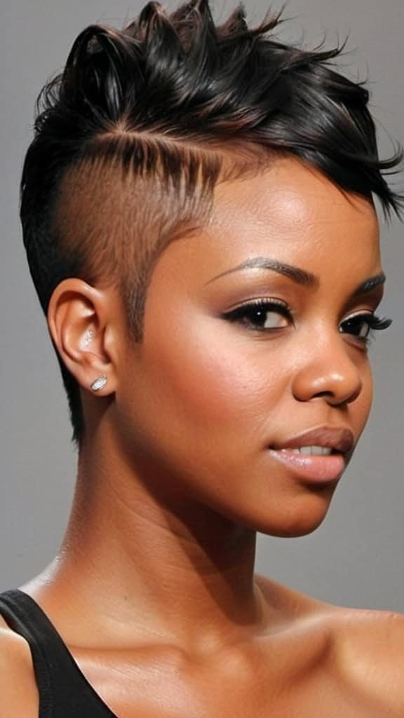 Front Mohawk Haircut Short Hairstyles for Black Women