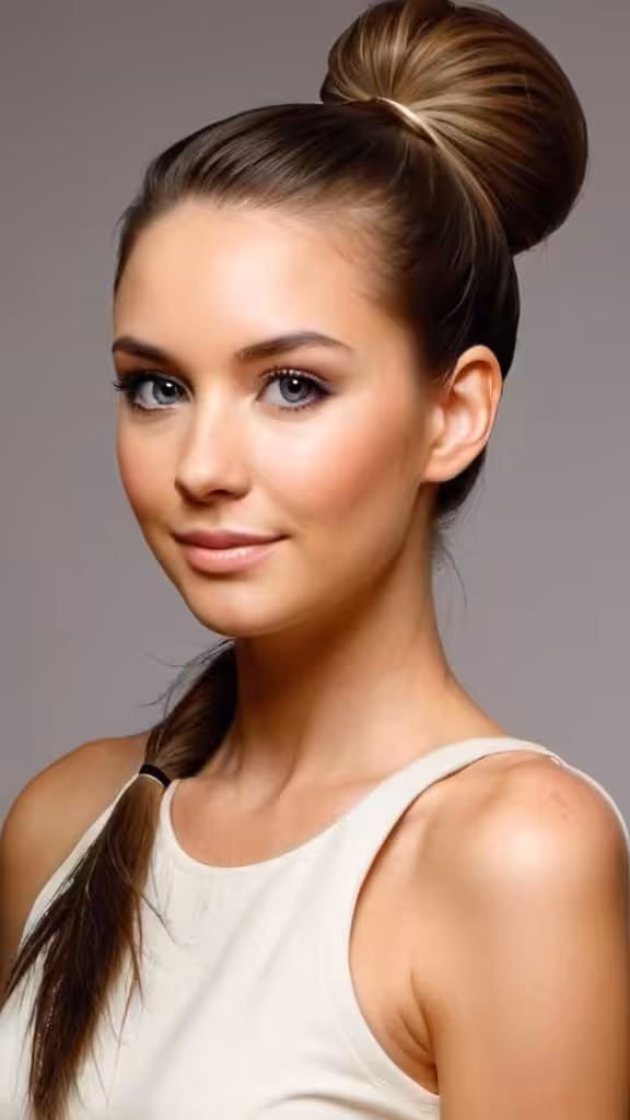 Glamour Ponytail Long Hairstyles for Women with Round Faces