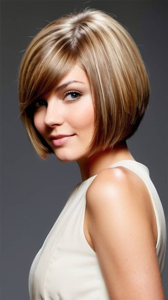 Graduated Bob Short Hairstyles for Round Faces