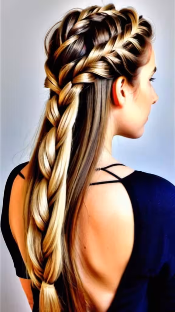 Half-Up Rope Braid Braided Hairstyles for Long Hair