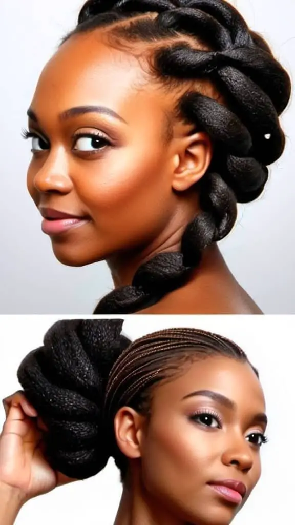 Halo Twist Hairstyles for Long Natural Hair