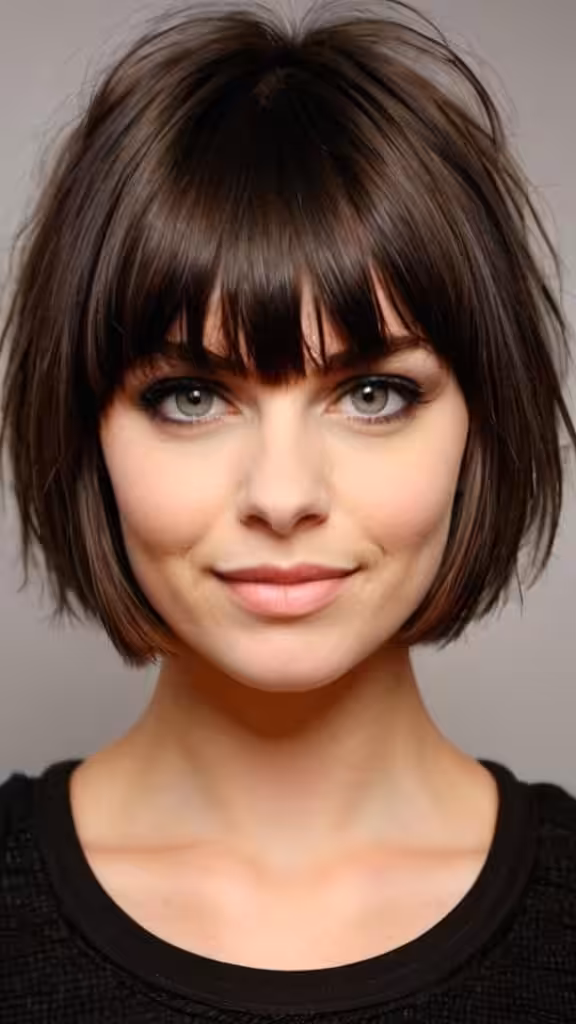 Heavy Bangs on Short Hair Short Hair with Bangs