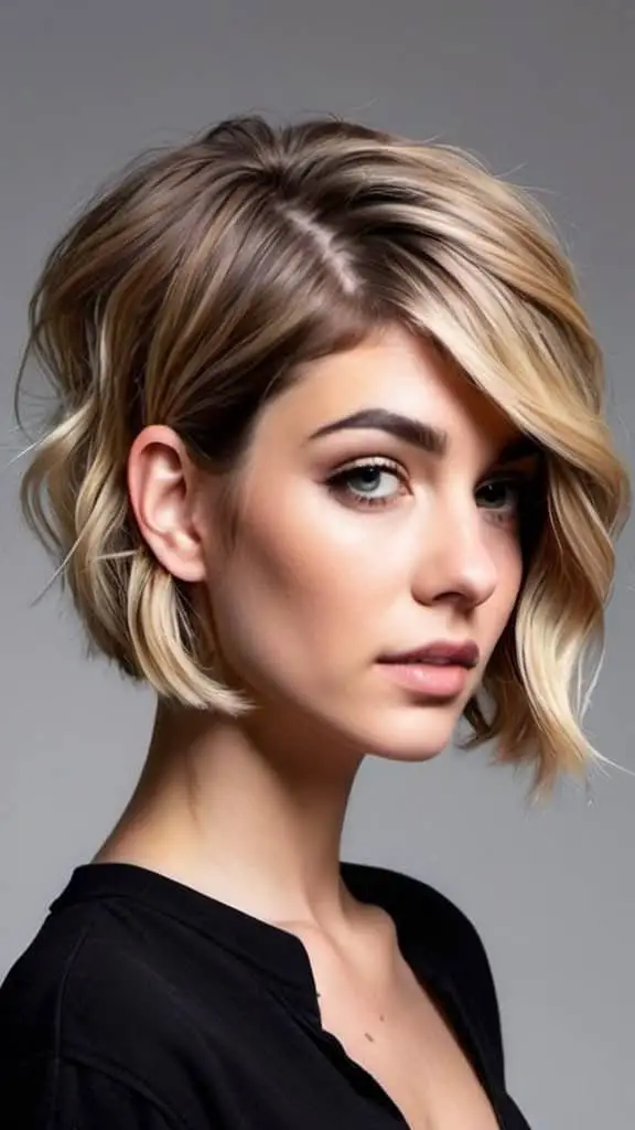 Inverted Bob with Undercut Short Wavy Hairstyles