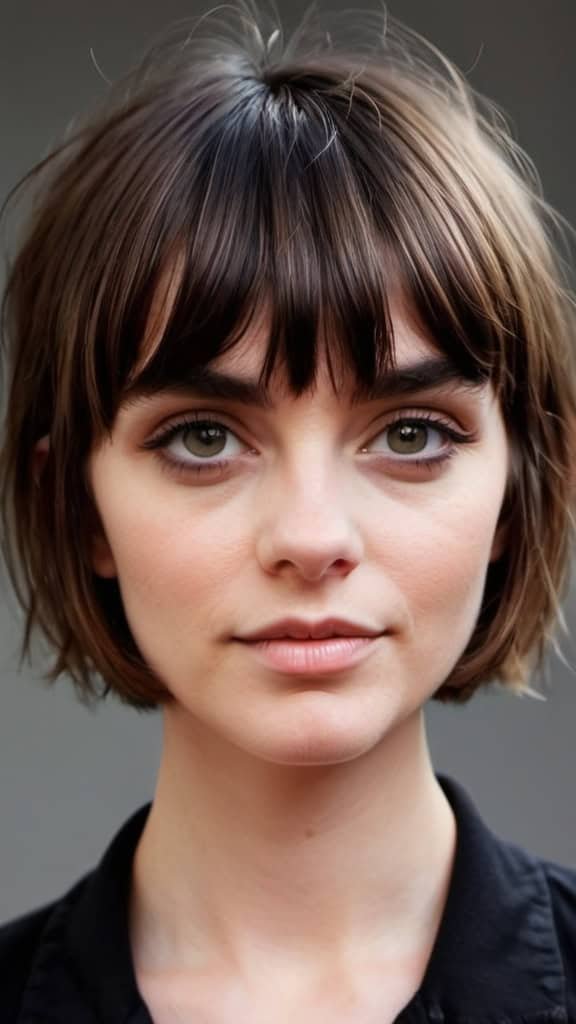 Jaw-Length Cut with Baby Bangs Short Hair with Bangs