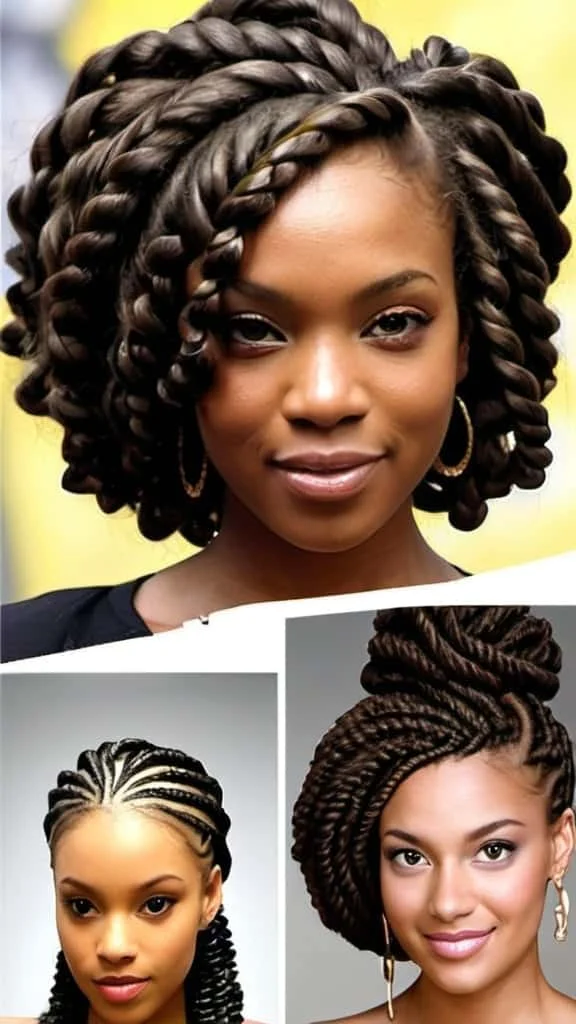 Large Twists Hairstyles for Long Natural Hair
