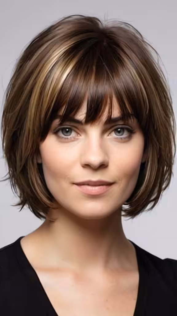 Layered Bob with Bangs Short Layered Hairstyles
