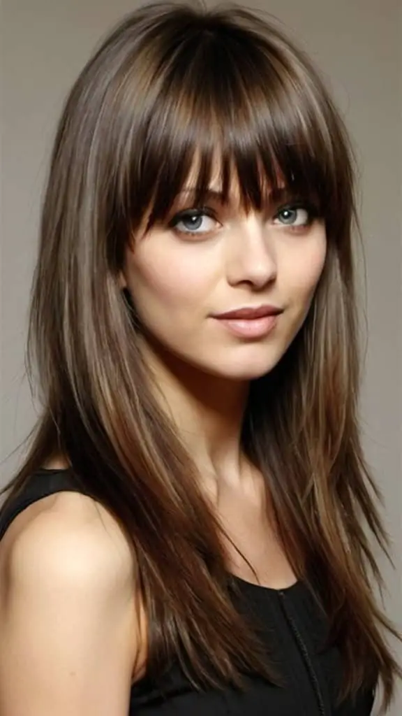 Layered with Bangs Long Open Hair Hairstyles