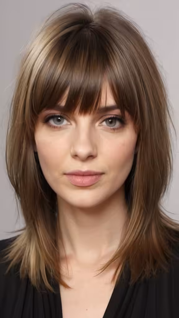 Layers and Curtain Bangs Long Haircuts for Fine Hair for an Added Volume