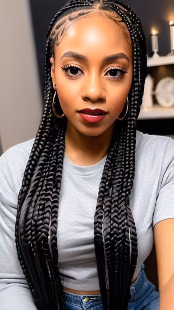 Long Box Braids Hairstyles and Haircuts for Black Kids