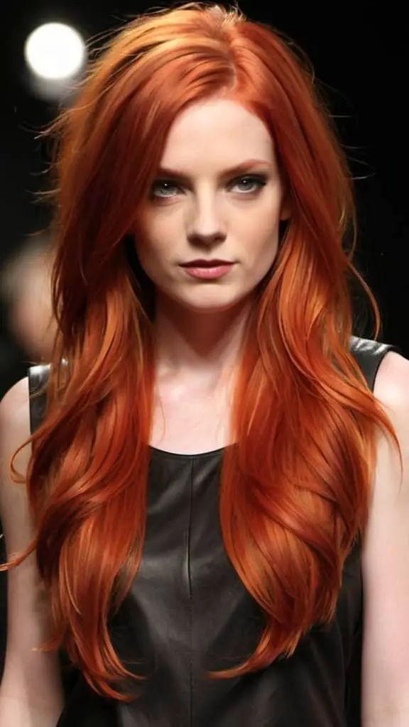 Long Copper Layers Nifty Red Hairstyles