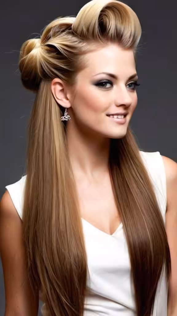 Long Hair with Pompadour Long Open Hair Hairstyles