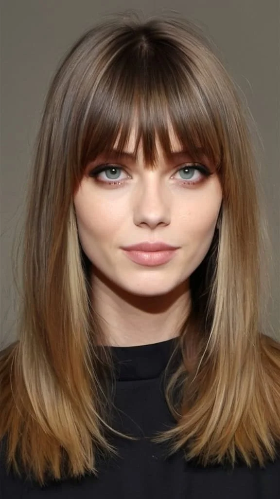 Long Haircut with Curtain Bangs Hairstyles for Long Straight Hair