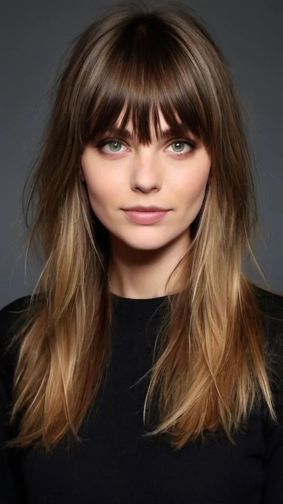 Long Layers with Face-Framing Bangs Long Layered Haircuts with Bangs