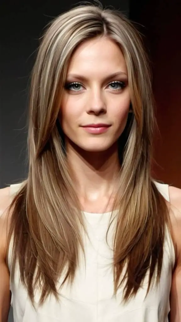 Long-Length Angled Layers Hairstyles for Long Thin Hair