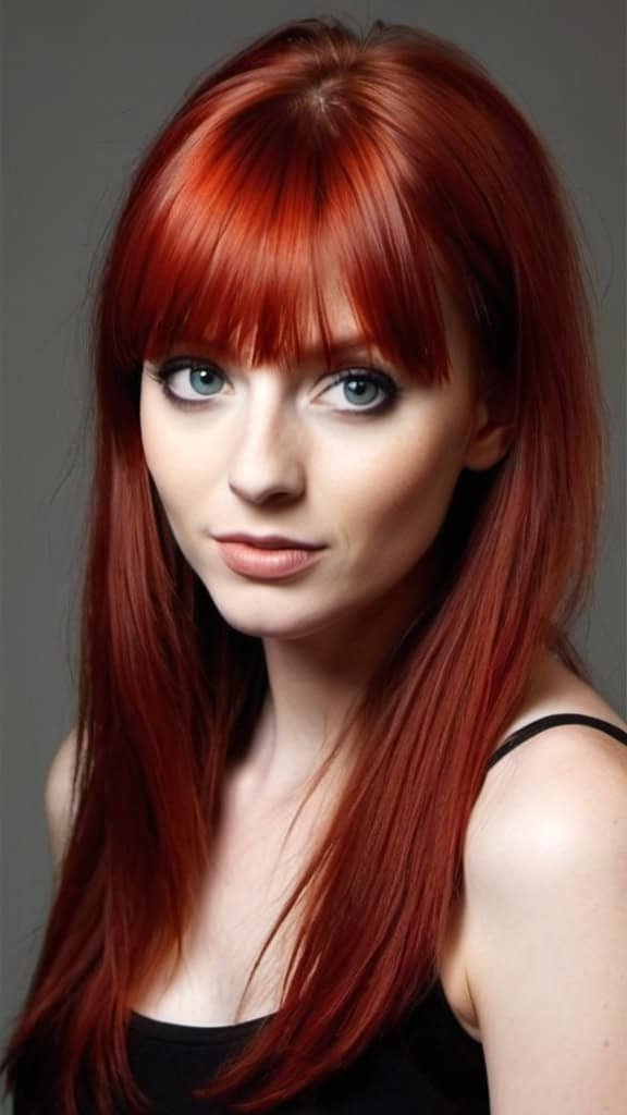 Long Red Hair with Bangs Nifty Red Hairstyles